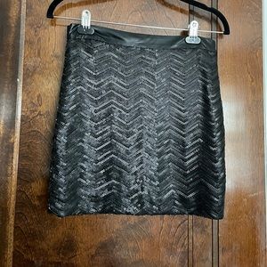 Black Sequin Mini Skirt